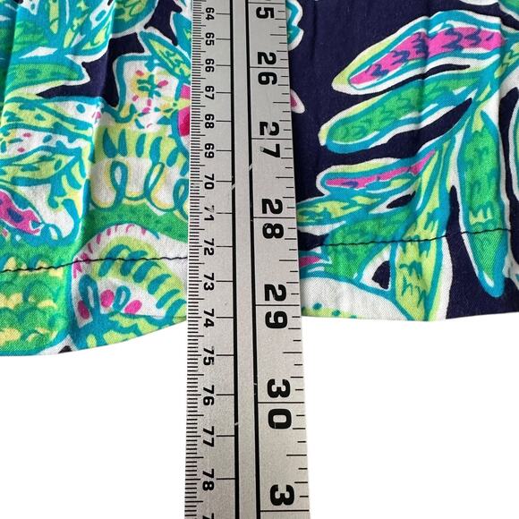 Lilly Pulitzer Sarasota Tunic Top Women’s Medium Green Black Trunk Show Pintuck - Picture 10 of 10